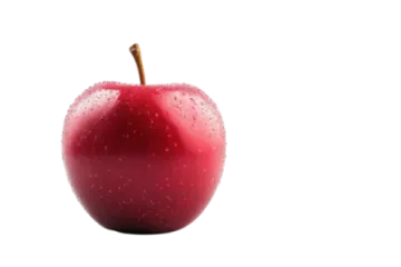 a red apple with water droplets on it