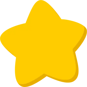 a yellow star on a white background