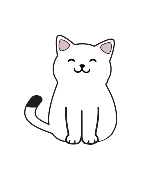 a black and white drawing of a cat