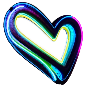 a heart shaped balloon with neon lights