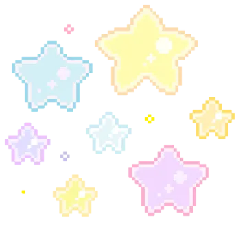 a set of pixeled stars