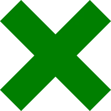 a green x symbol