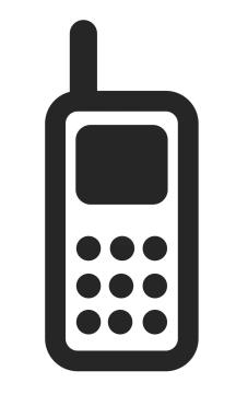 a black and white icon of a radio