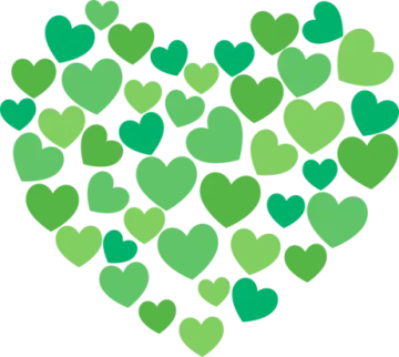 a heart made out of green hearts