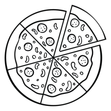 a slice of pizza on a white background