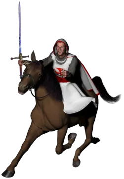 a man riding on the back of a brown horse