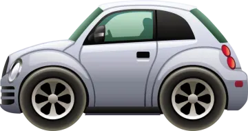 a white car with black wheels