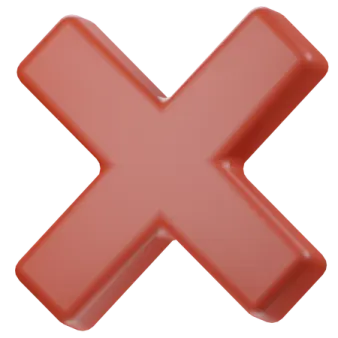 a red x sign on a white background