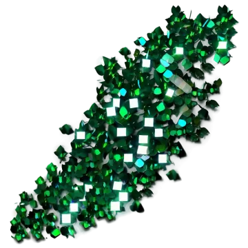 a pile of green crystals on white background