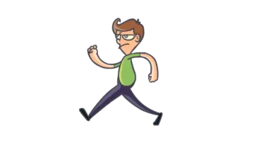 a cartoon of a man running