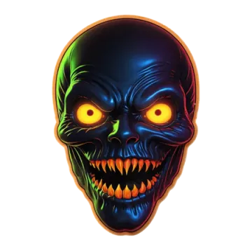 an image of a skull with glowing eyes