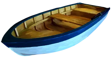 a painting of a boat on a white background
