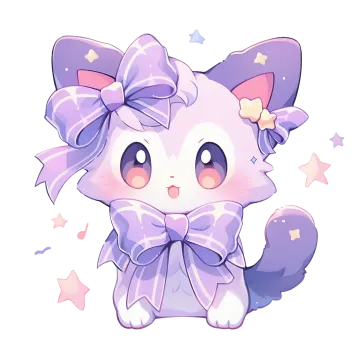 a cute little kitten with a bow on her head