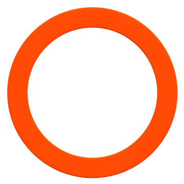 an orange circle on a white background