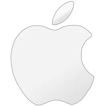 an apple logo on a white background