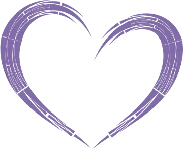 a purple heart with lines in the middle