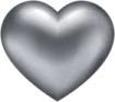 a silver heart on a white background