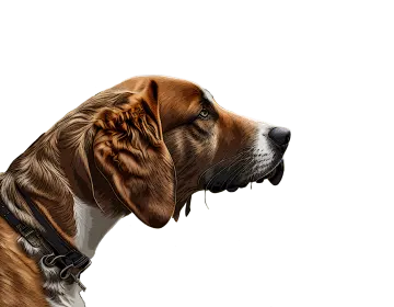 a brown and white dog