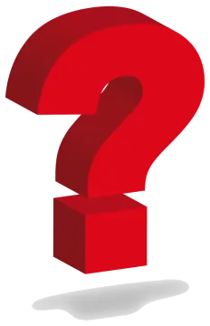a red question sign with a white background