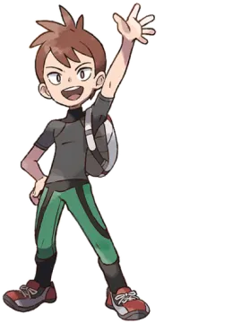 a drawing of a boy with a backpack on his back