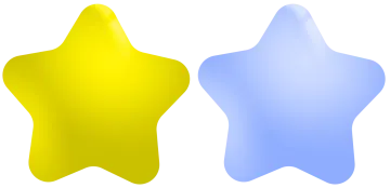 a yellow and blue star