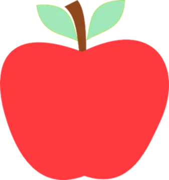 an apple with a green leaf on it