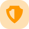 a yellow shield on a white background