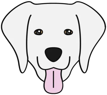 a white dog with its tongue sticking out