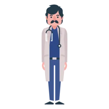 a doctor with a stel in his hands