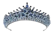 a tia with blue crystals on it