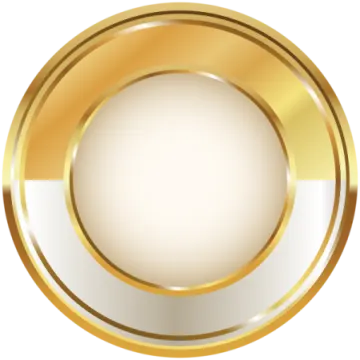 a gold medal with a white background