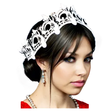 a woman wearing a black and white headband