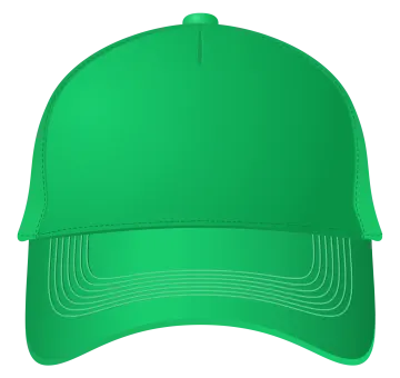 a green baseball cap on a white background