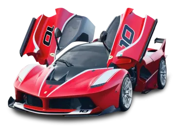 a red sports car with the doors open