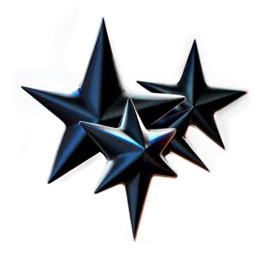 three black stars on a white background