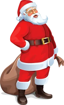 a santa claus carrying a sack of presents
