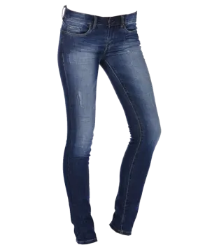 a woman in jeans with a white background