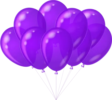 a bunch of purple balloons