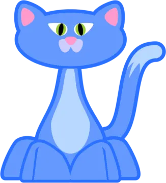 a blue cat with green eyes sitting down