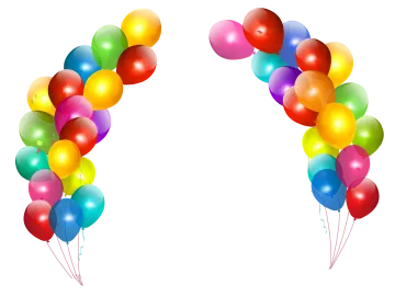 a bunch of balloons on a white background