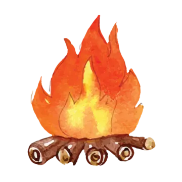 an illustration of a campfire