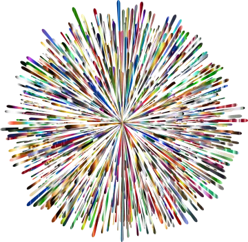 a circle made up of colored pencils