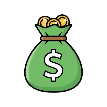 a money bag filled with coins