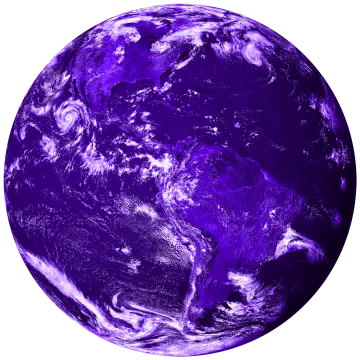 a purple planet with a white background