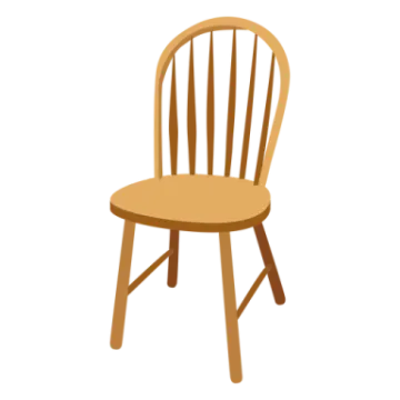 a wooden chair on a white background