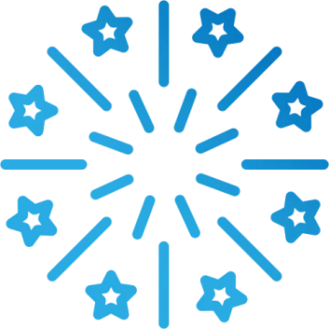 a blue star with stars in the middle