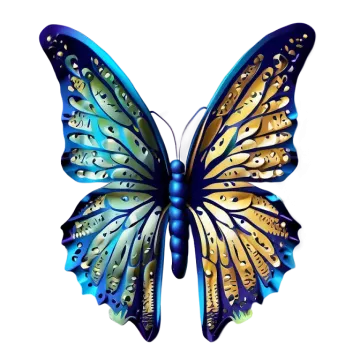 a blue and gold butterfly