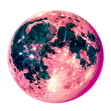 a pink and black orb with stars on it