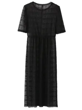 a photo of a black lace dress