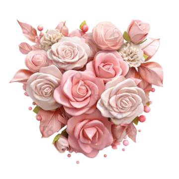 a bouquet of pink roses on a white background